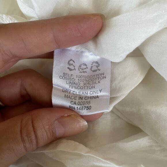 Sea New York White Cotton Lace Ruffle Boho Dress Size 4 Beachy - Picture 10 of 10